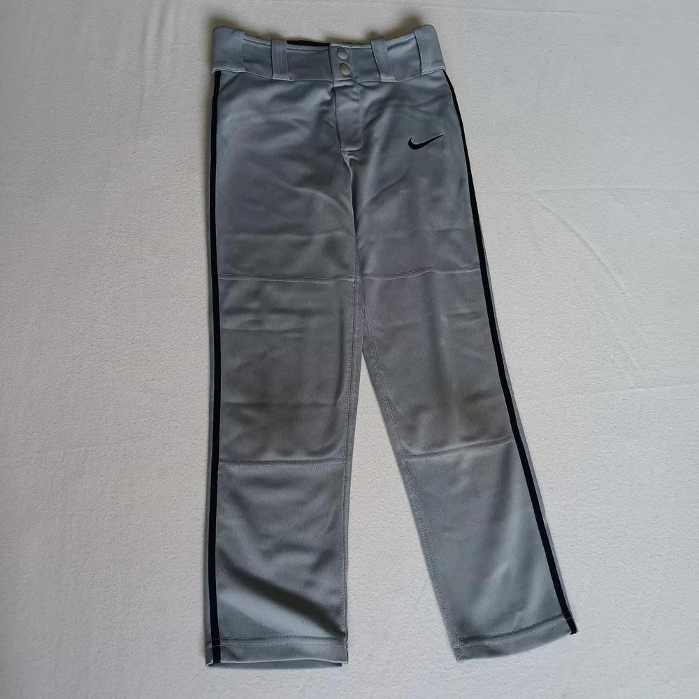 Nike Dri-Fit Sz XS Basball Gray&Black Kids Pants (Staining On Knees...see Photos